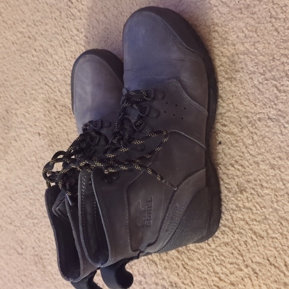 Sorel Ankeny Gray Leather Mid Hiker Boots Men’s Size 8 - Picture 6 of 11
